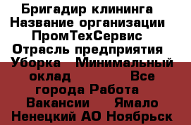 Бригадир клининга › Название организации ­ ПромТехСервис › Отрасль предприятия ­ Уборка › Минимальный оклад ­ 30 000 - Все города Работа » Вакансии   . Ямало-Ненецкий АО,Ноябрьск г.